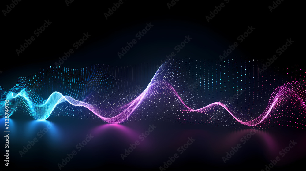 Fototapeta premium Technology abstract lines background and light effects, technology sense background