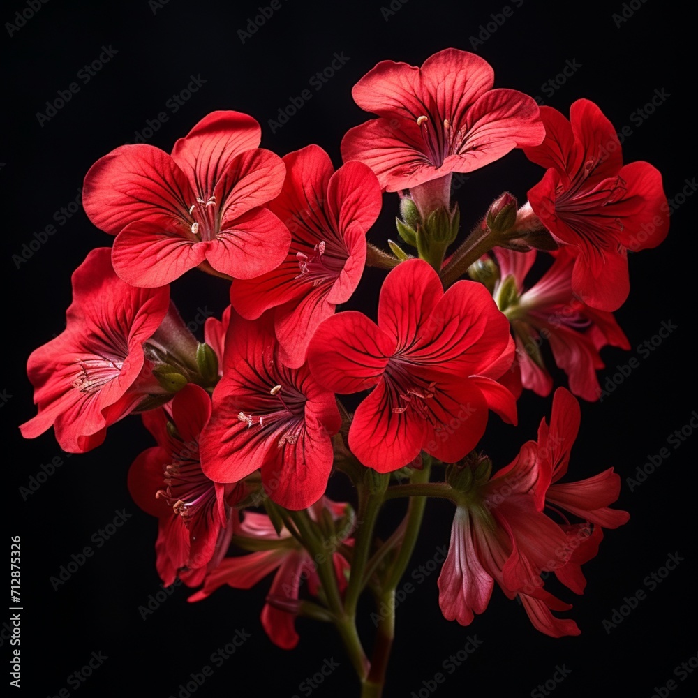 Obraz premium AI Generated Geranium scarlet Flower neon Color illustration photo