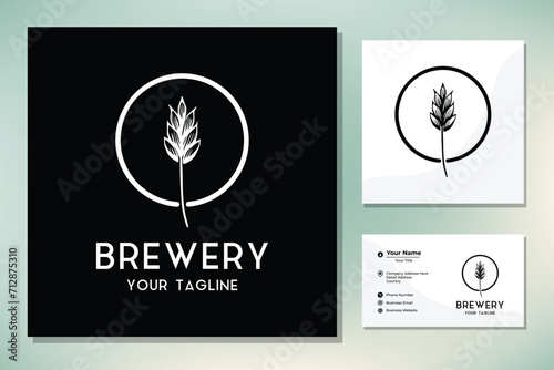 Modern Malt Wheat Grain Cereal Rice Logo design for Beer Brewery logo