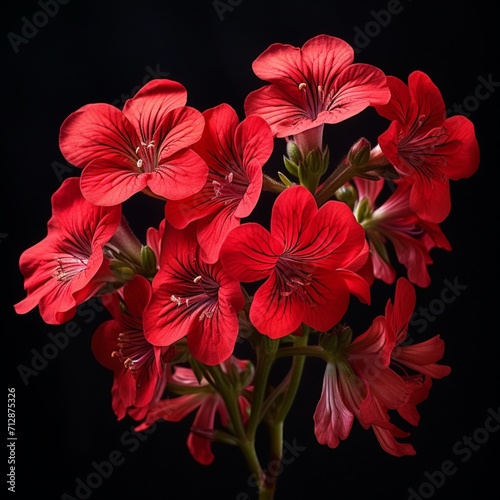 AI Generated Geranium scarlet Flower neon Color illustration photo