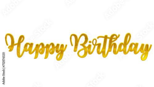 Golden Colored happy birthday luxurious lettering 3d design
