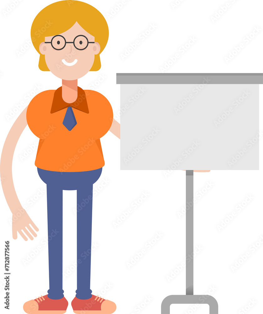 Geeky Girl Character and Whiteboard
Geeky Girl Character and Whiteboard