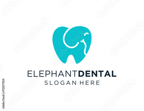 The logo design is about Elephant Dental and was created using the Corel Draw 2018 application with a white background.