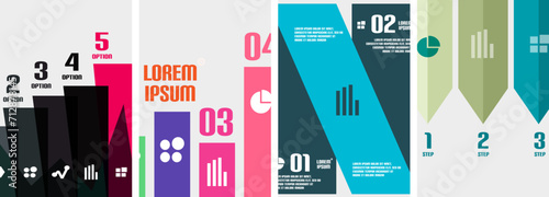 Set of line infographic backgrounds. Vector illustration For Wallpaper, Banner, Background, Card, Book Illustration, landing page