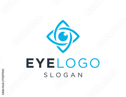 The logo design is about Eye and was created using the Corel Draw 2018 application with a white background.