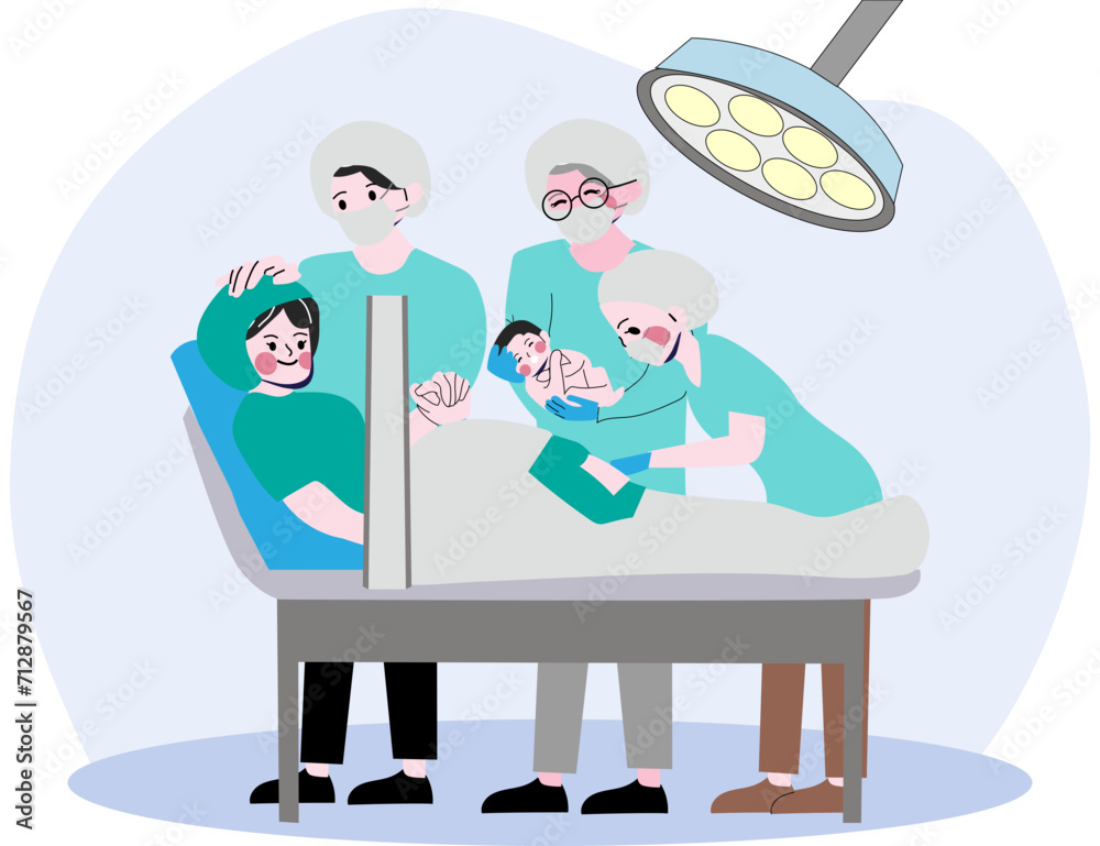 Caesarean section vector Caesarean section vector