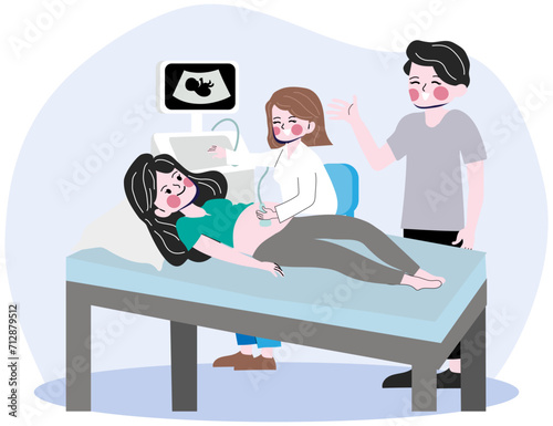 Pregnancy ultrasound scan vector