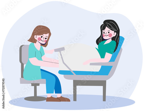 Childbirth scenes vector
