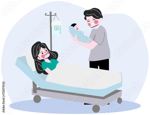 Giving birth and parenthood vector