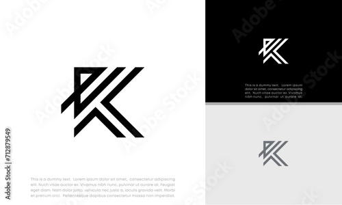 Initials K logo design. Initial Letter Logo. Innovative high tech logo template. 
