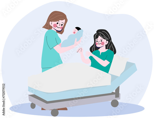 Giving birth and parenthood vector