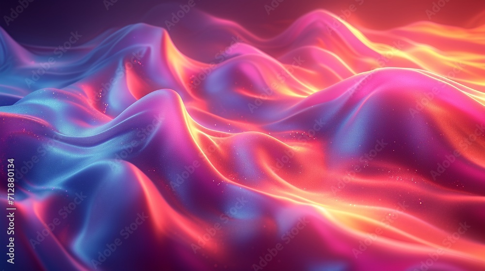 Fluid, neon wave in 3D, glowing iridescently against a vibrant background. Abstract, colorful pattern. Realistic HD appearance. Fluid, neon wave in 3D, glowing iridescently against a vibrant background. Abstract, colorful pattern. Realistic HD appearance.