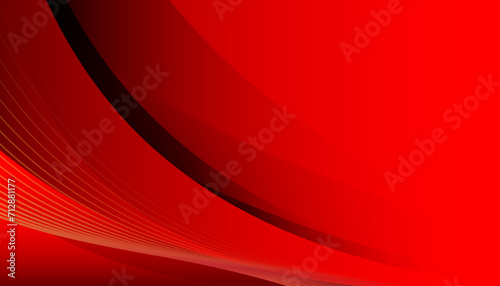 red abstract waves background vector