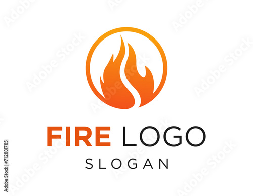 The logo design is about Fire and was created using the Corel Draw 2018 application with a white background.