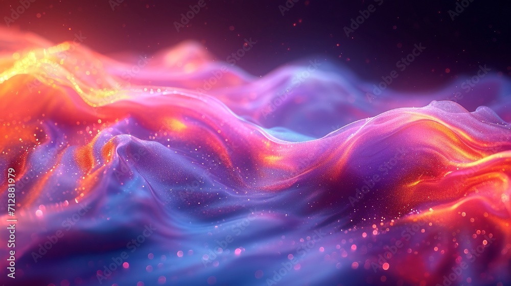 Glossy, fluid neon wave in a 3D holographic style. Abstract, colorful background for depth. Sharp, HD camera quality. Glossy, fluid neon wave in a 3D holographic style. Abstract, colorful background for depth. Sharp, HD camera quality.