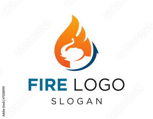 The logo design is about Fire and was created using the Corel Draw 2018 application with a white background.