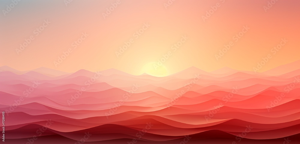 Minimalist sunrise gradients blending warm oranges, pinks, and yellows.