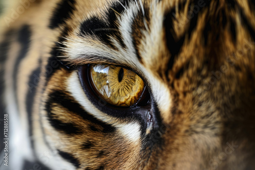 Beautiful striped tiger eye close-up  animal eyes