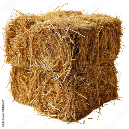 Square Hay Isolated on Transparent or White Background, PNG