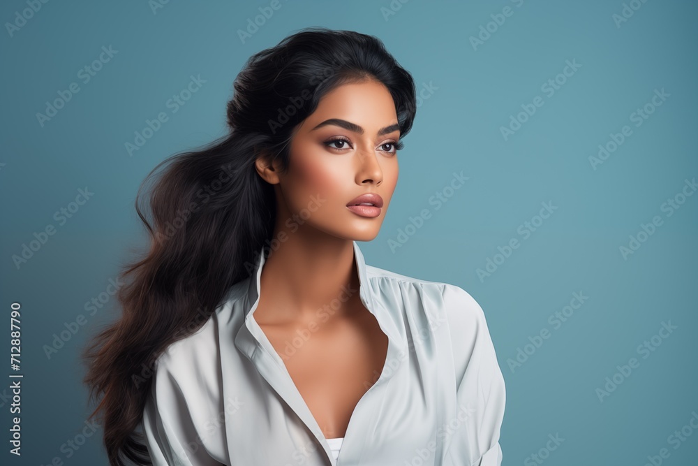 Fototapeta premium Illustration of a fashion portrait, AI Generated