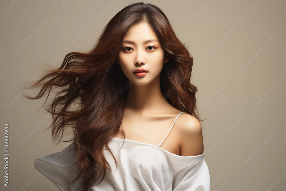 Illustration of a fashion portrait,  AI Generated