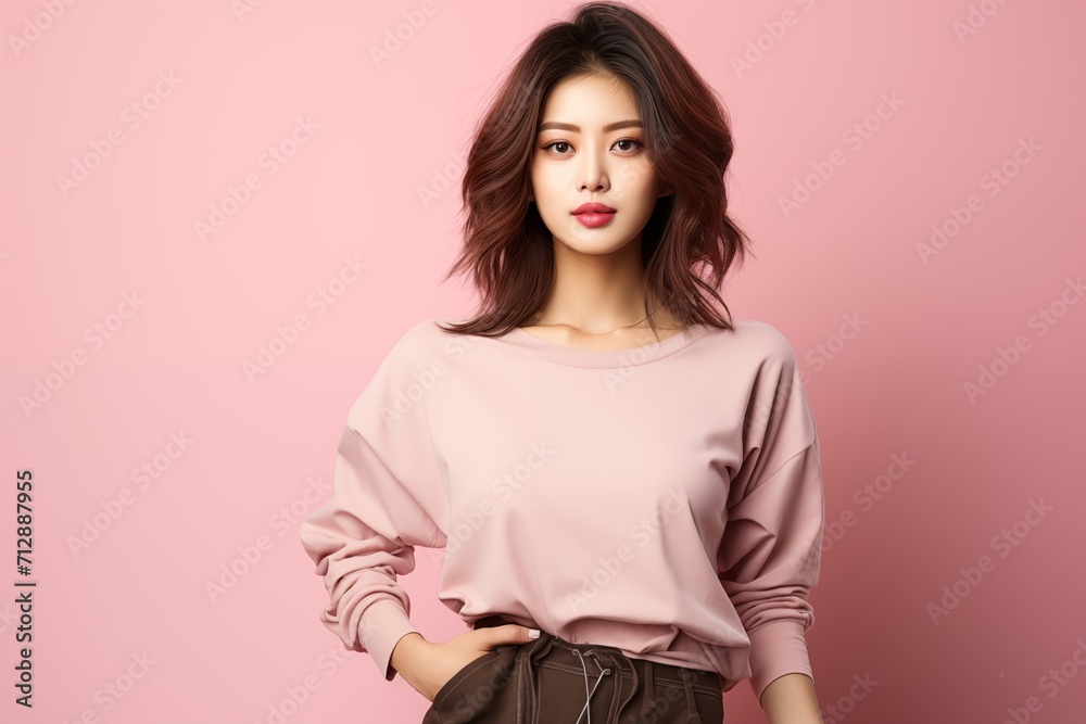 Illustration of a fashion portrait, AI Generated Illustration of a fashion portrait, AI Generated