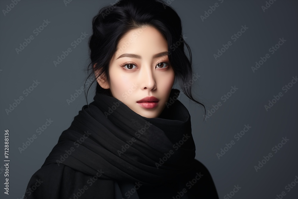 Fototapeta premium Illustration of a fashion portrait, AI Generated