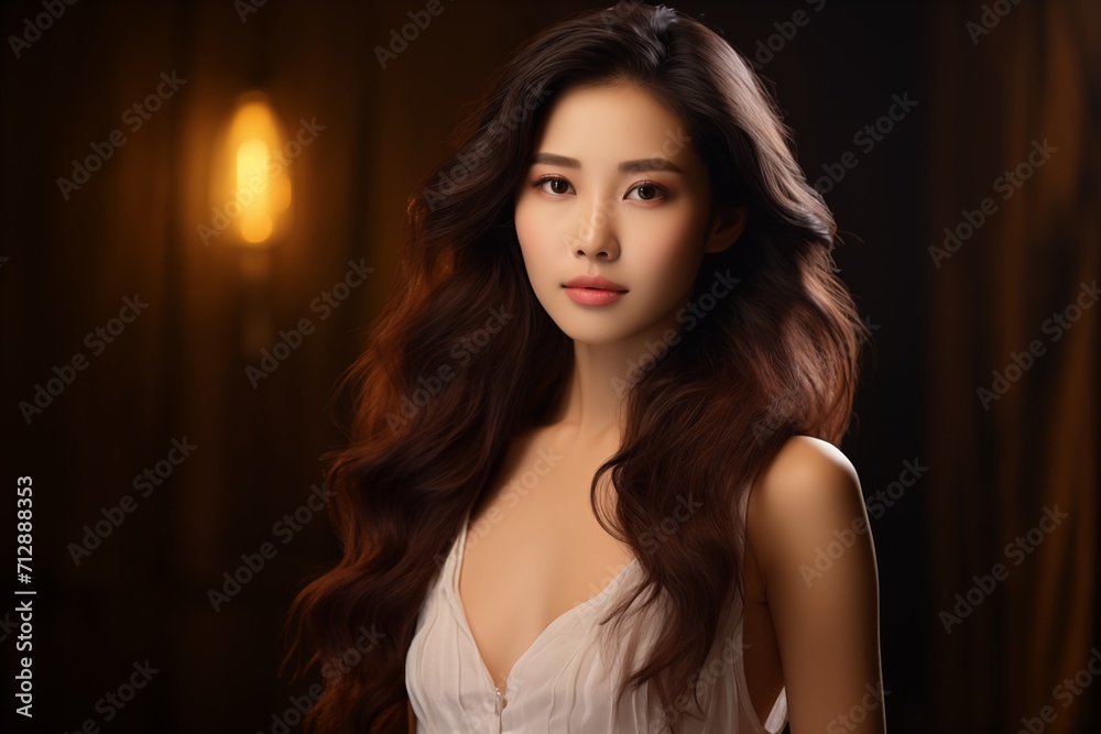 Illustration of a fashion portrait, AI Generated Illustration of a fashion portrait, AI Generated