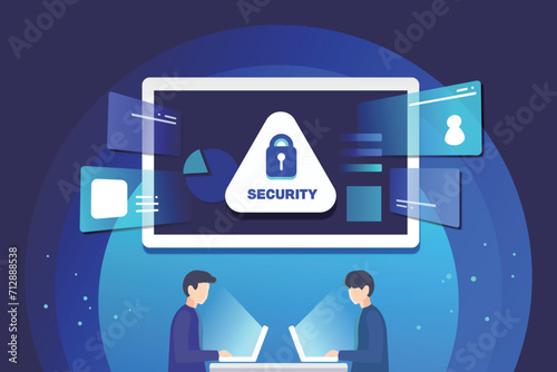 비즈니스 컴퓨터 모바일 보안 일러스트 03
