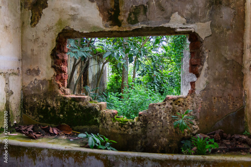 An abandoned British villa on a hill near Ssezibwa falls, District of Mukono, Uganda. photo