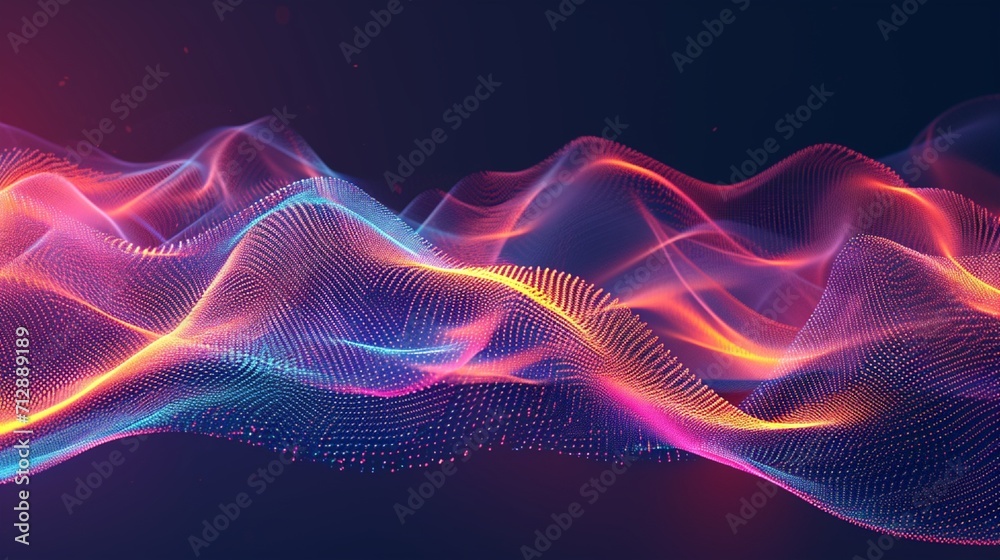 Radiant, high-definition vector waves of sound, carefully crafted to convey a sense of motion and elegance, creating a visually captivating abstract backdrop.