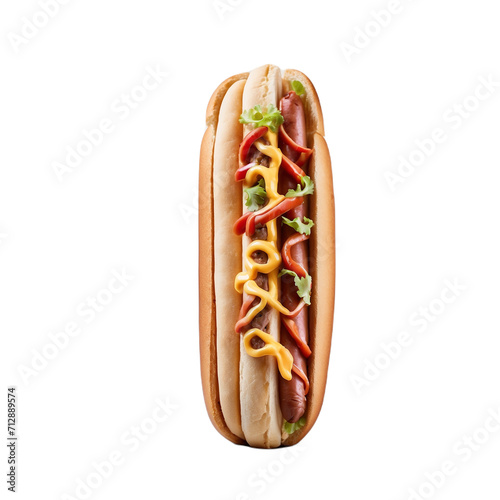 Delectable hot dog with mustard and ketchup
