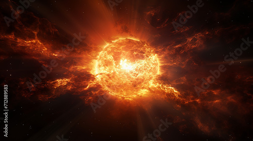 powerful sun in space