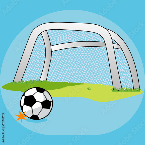 Kick a ball at the field with the Football goal, soccer net