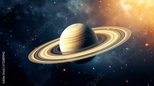 beautiful saturn planet in the universe planet with rings photo
