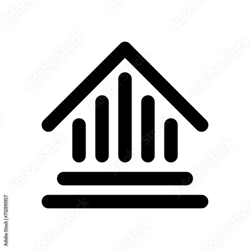 Church outline icon vector. Architecture, building, courthouse, museum icon line illustration isolated on white background.