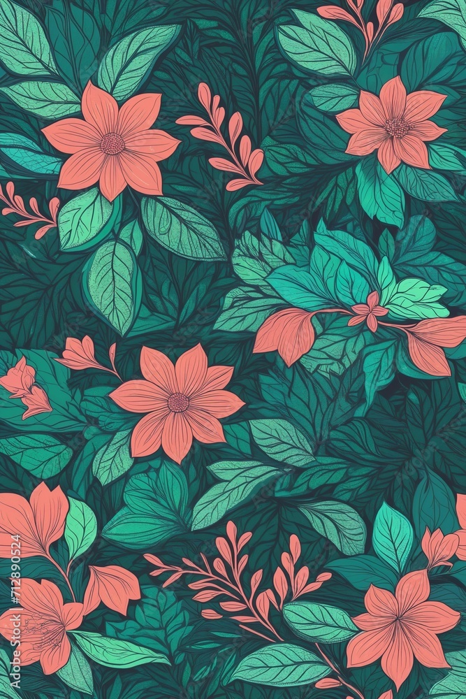Design template for plant and floral elements Design template for plant and floral elements