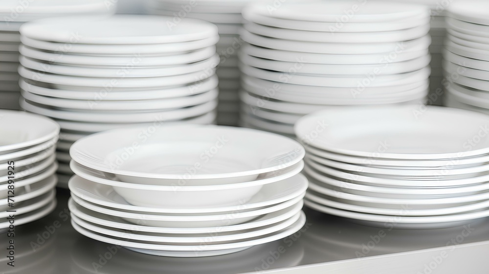 stacked white plates stacked white plates