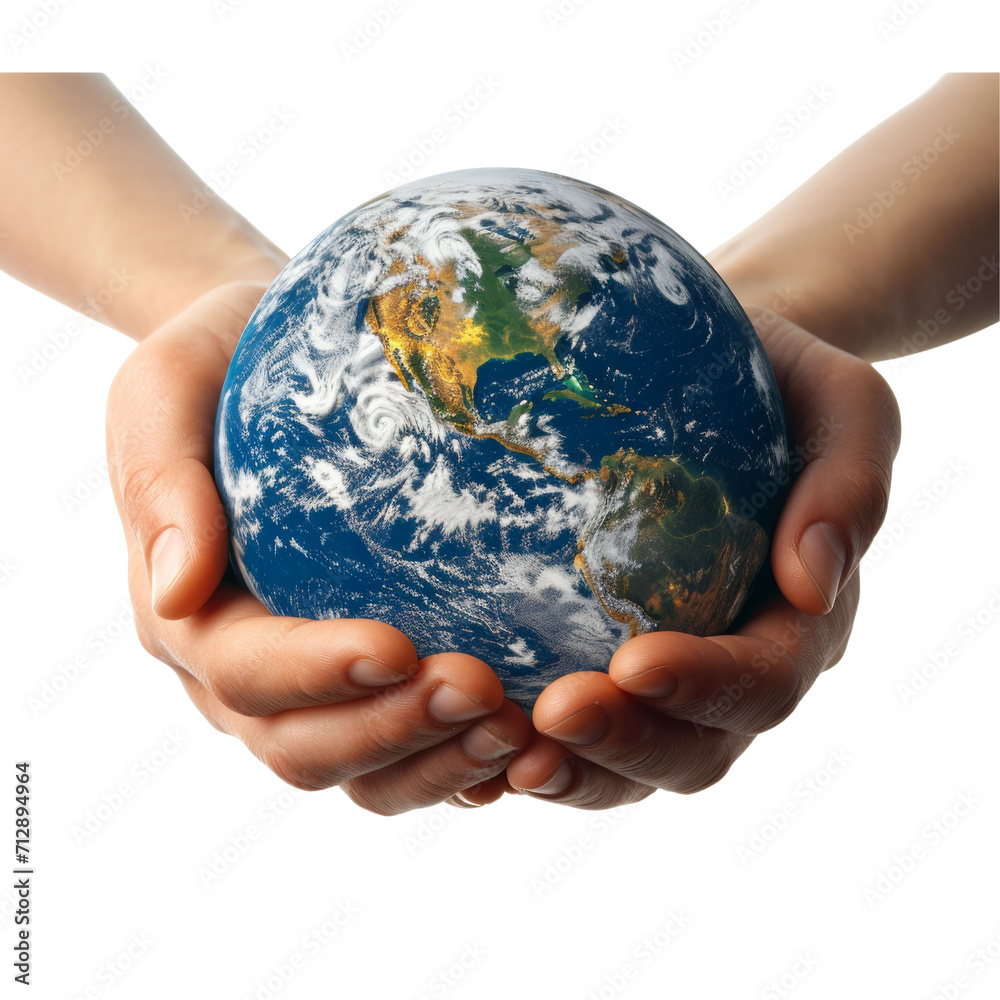 Two Hands Holding Earth Isolated on Transparent or White Background, PNG Two Hands Holding Earth Isolated on Transparent or White Background, PNG