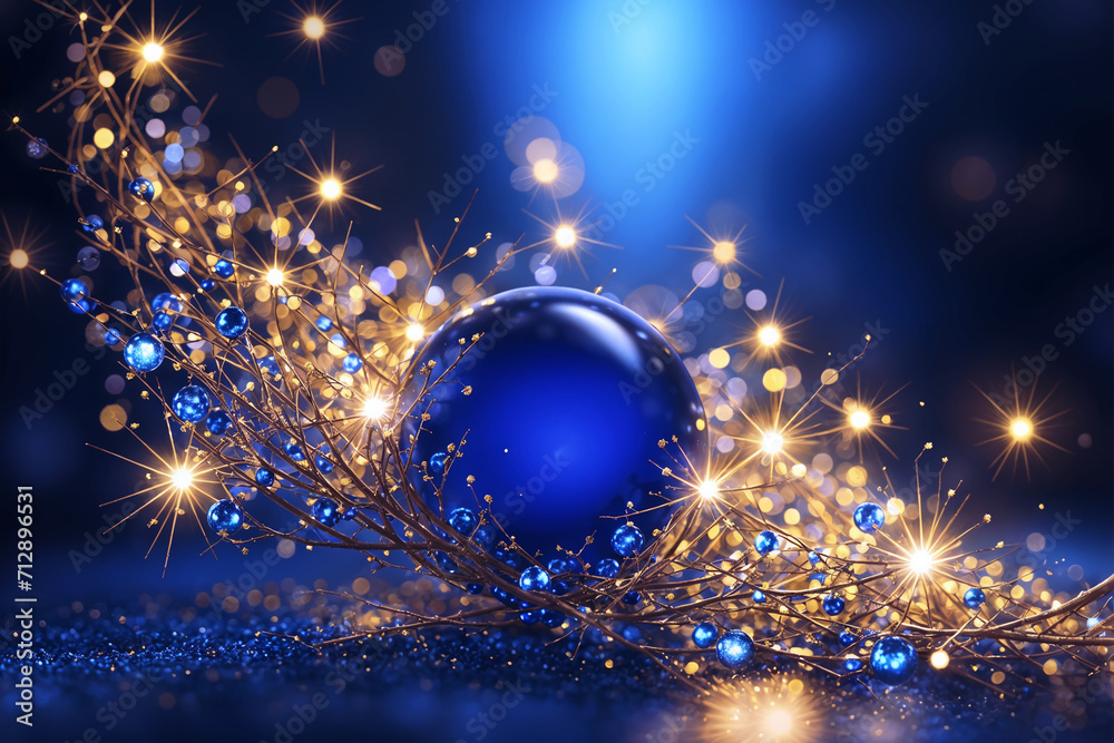 Abstract Royal Blue Sparkles Light and Stars, Neon Glitter Particles Background Abstract Royal Blue Sparkles Light and Stars, Neon Glitter Particles Background