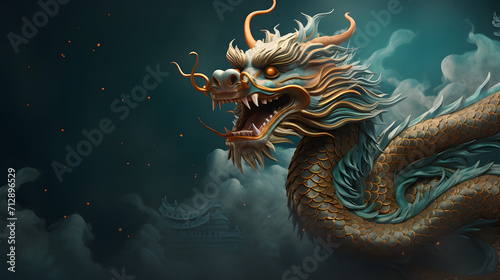 chinese new year dragon copy space © CreativeBB