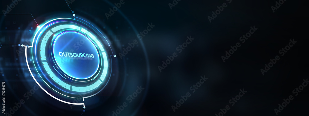 Business, Technology, Internet and network concept. Outsourcing human resources. 3d illustration Business, Technology, Internet and network concept. Outsourcing human resources. 3d illustration