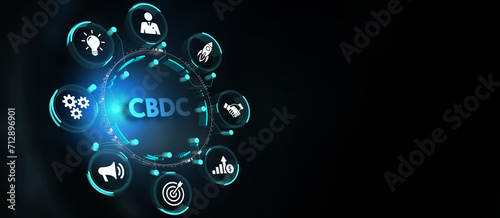 CBDC Central Bank Digital Currency Concept. 3d illustration photo