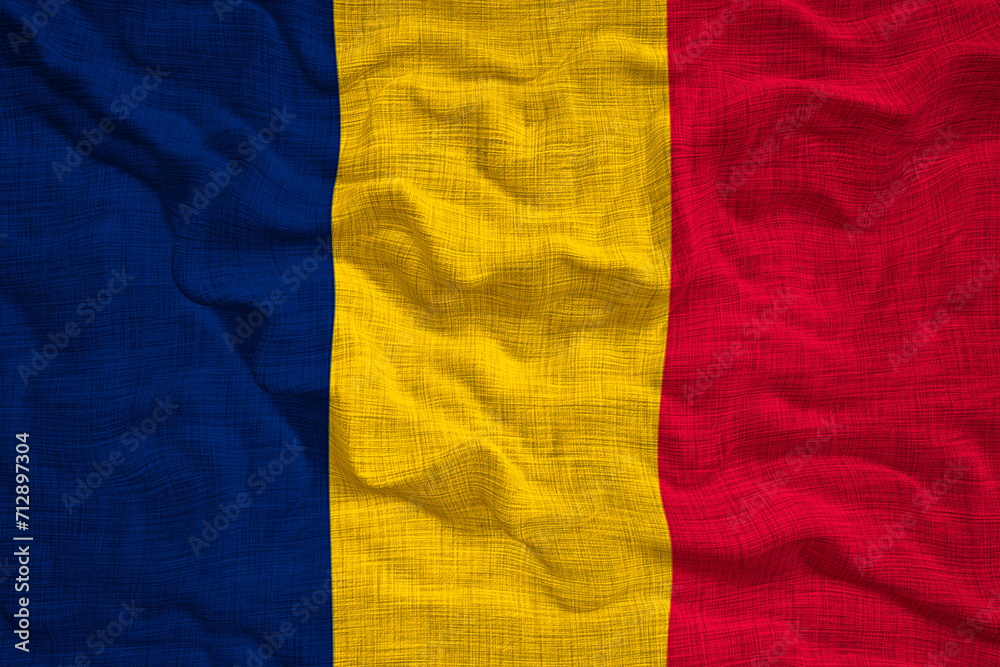 Fototapeta premium National flag of Chad. Background with flag of Chad.