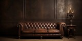 Opulent brown sofa.