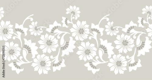 Vector seamless floral border design