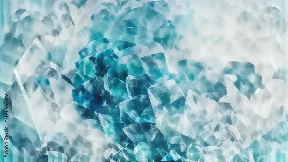 A densely packed structure of translucent blue-white ice crystals.
A densely packed structure of translucent blue-white ice crystals.