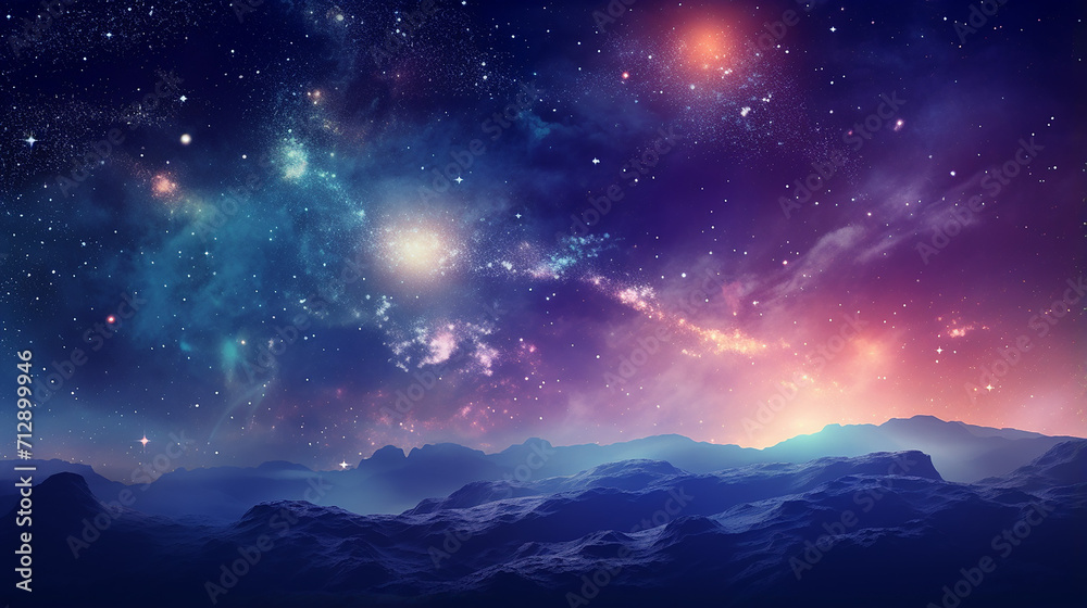 deep space background with beautiful stars and galaxies