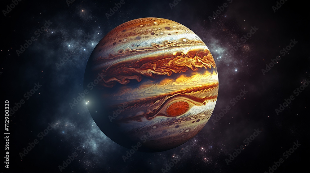 planet jupiter with a big spot on a dark background planet jupiter with a big spot on a dark background
