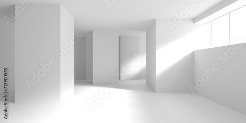 White Abstract Modern Architecture Interior Background